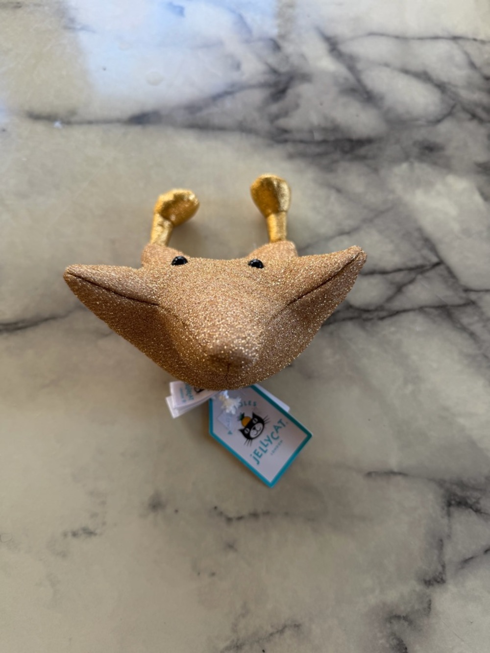 Jellycat Amuseables Gold Glitter Star Plush NWT - Picture 3 of 3
